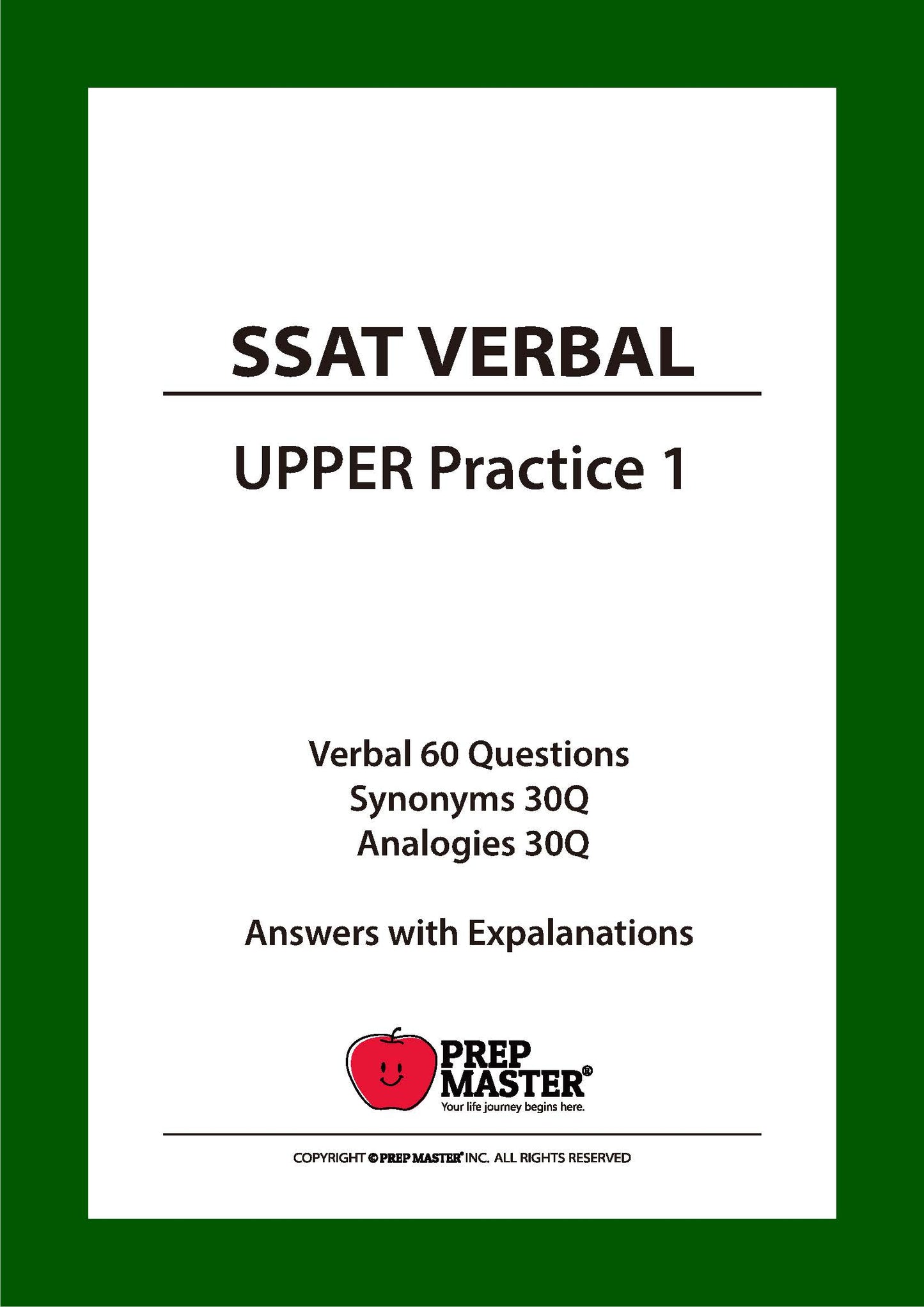 SSAT Verbal Upper Practice 1