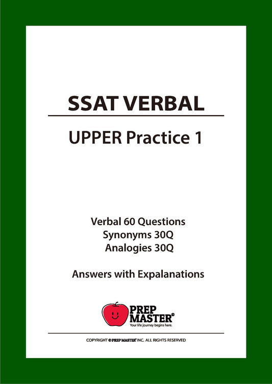 SSAT Verbal Upper Practice 1